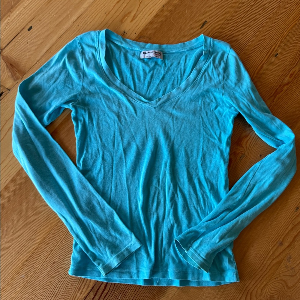 Michael Stars Turquoise Long Sleeve Shirt